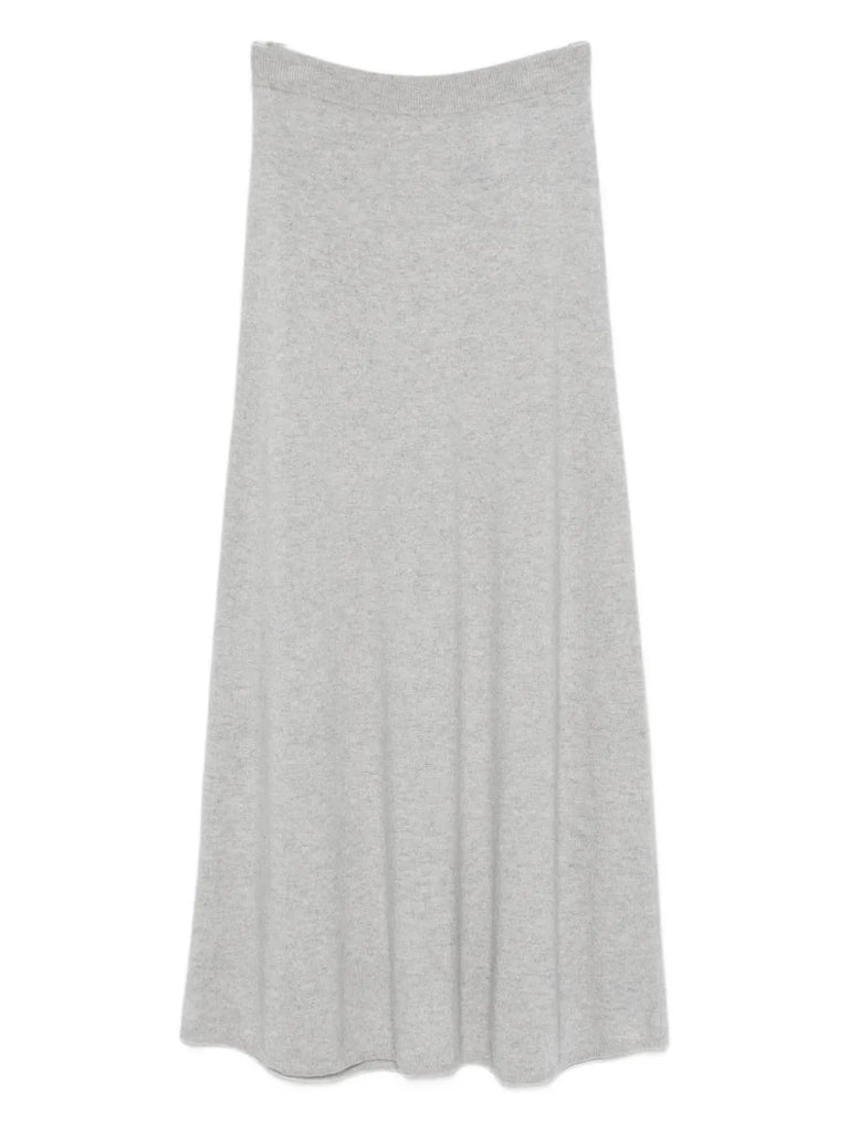 ribbed-trim cashmere skirt