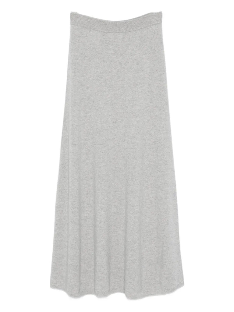 ribbed-trim cashmere skirt