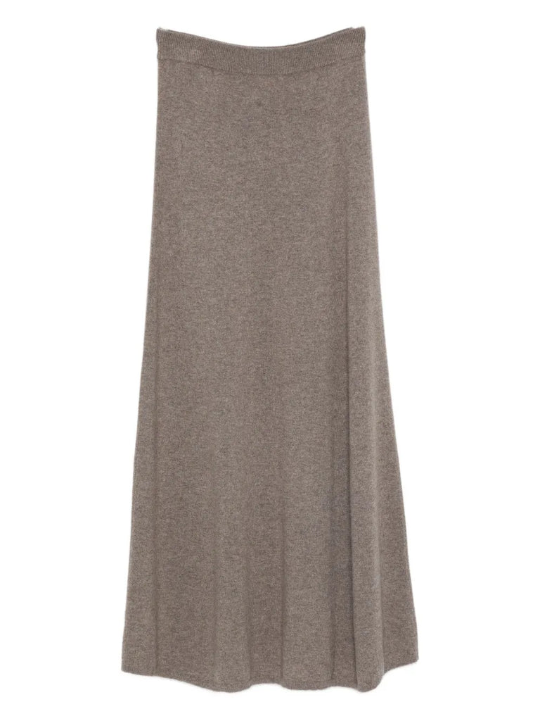 ribbed-trim cashmere skirt