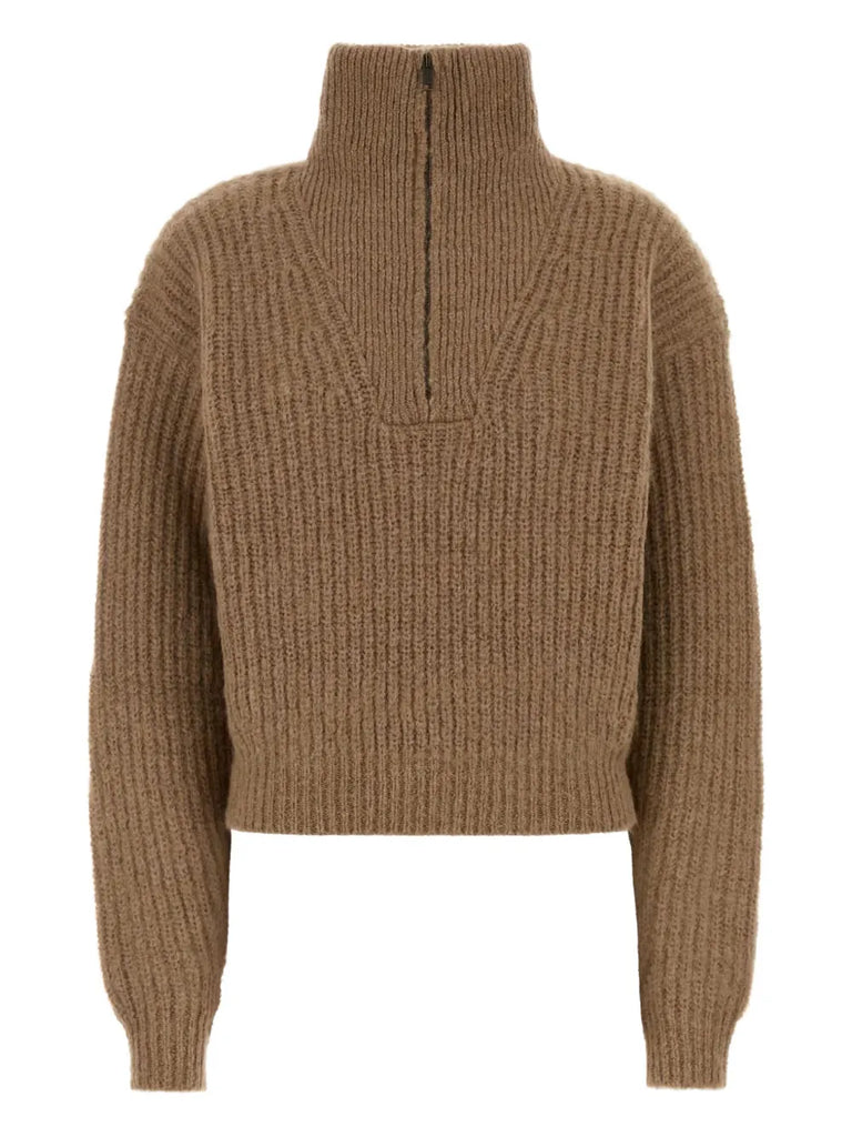 turtleneck ribbed sweater