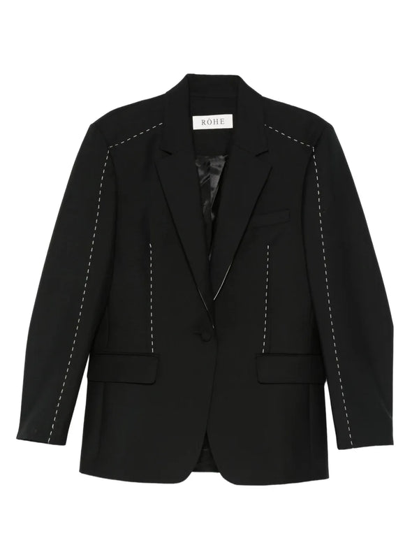 contrast-stitching blazer