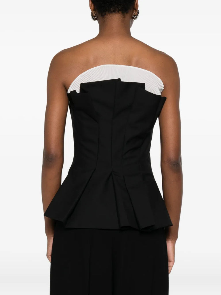 pleated bustier top