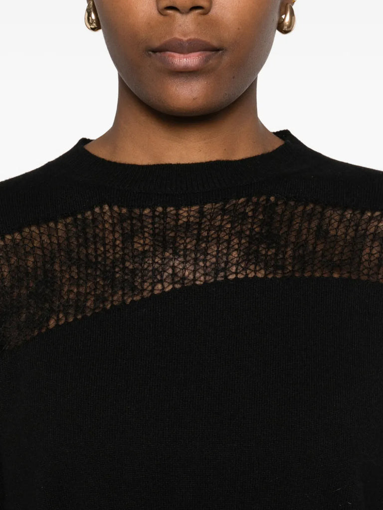mesh-panel sweater