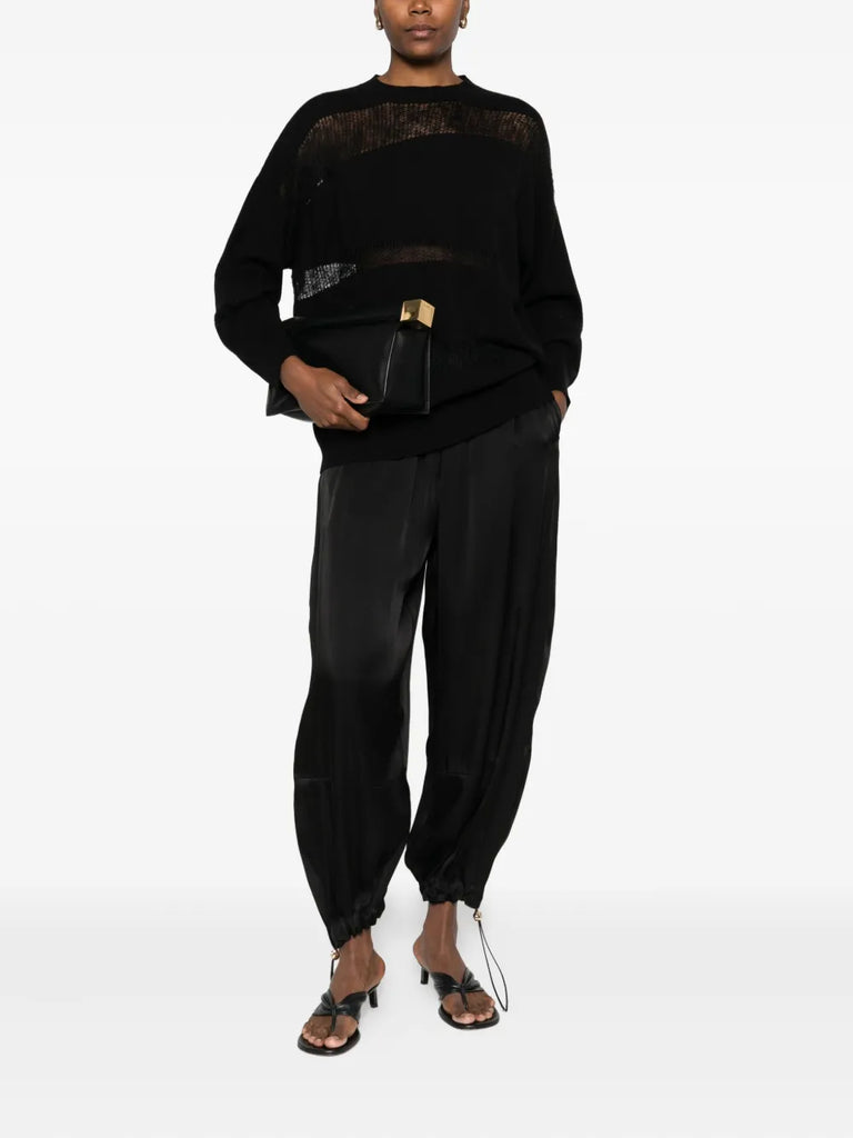 mesh-panel sweater