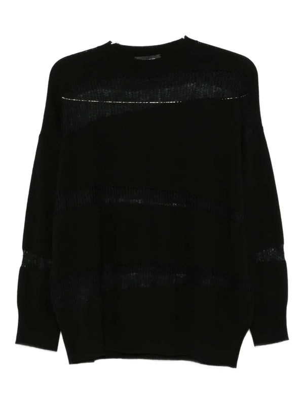 mesh-panel sweater
