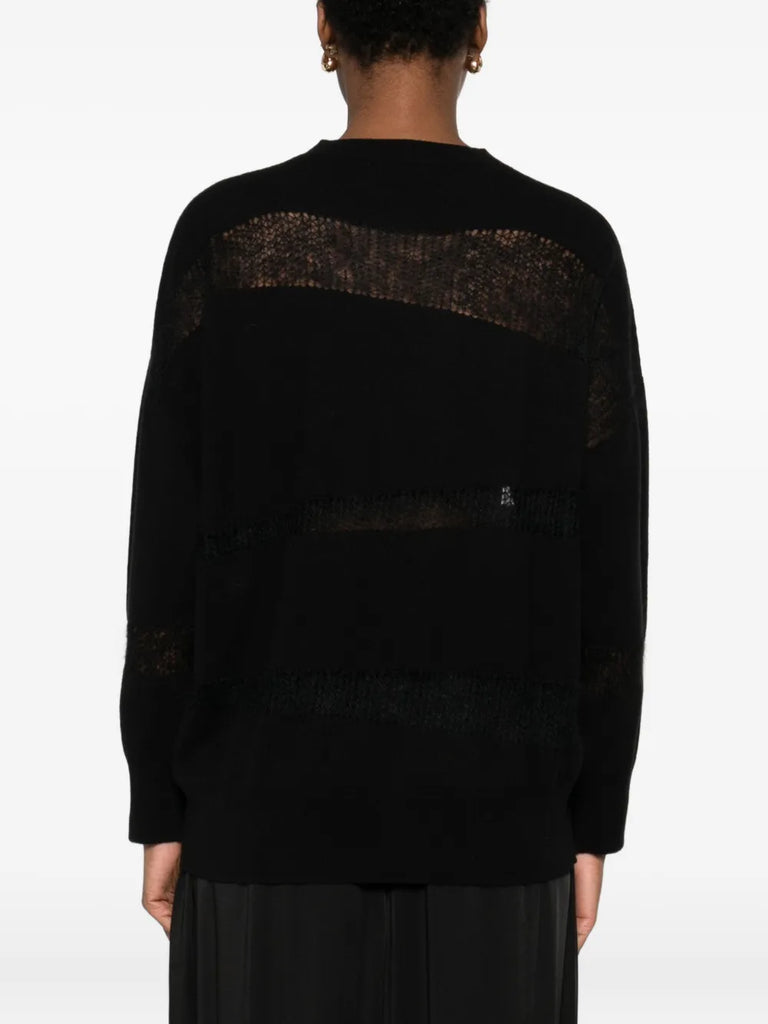 mesh-panel sweater