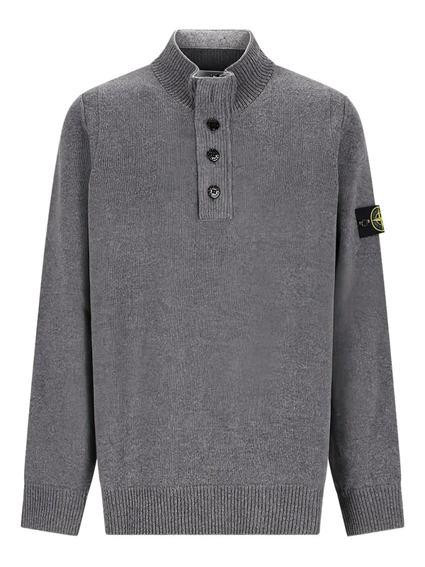 buttoned long-sleeve polo shirt