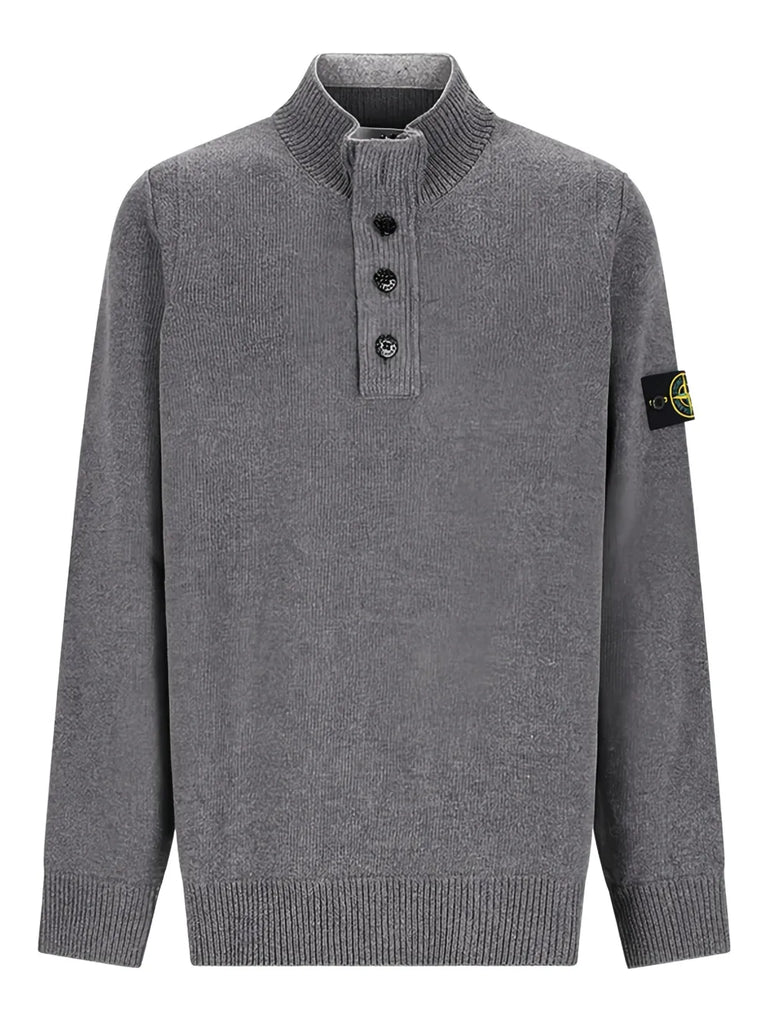 buttoned long-sleeve polo shirt