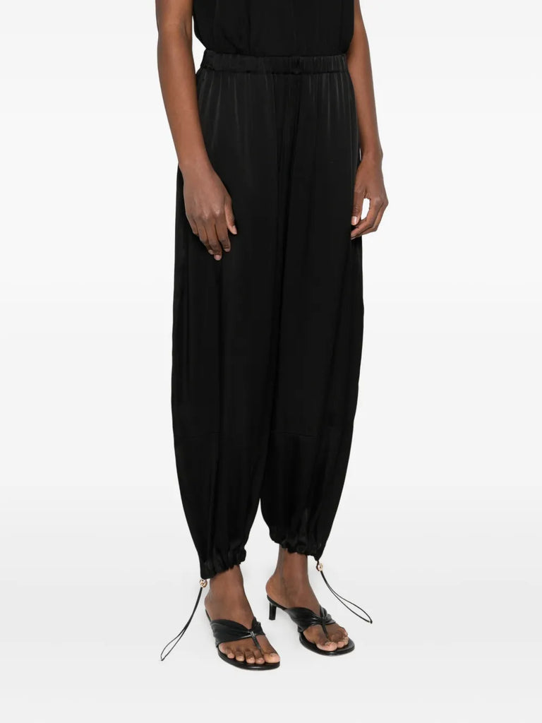 elastic-waist drawstring trousers