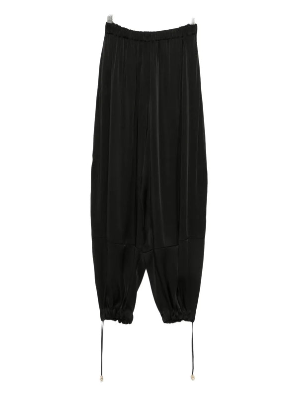 elastic-waist drawstring trousers