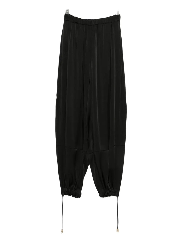 elastic-waist drawstring trousers