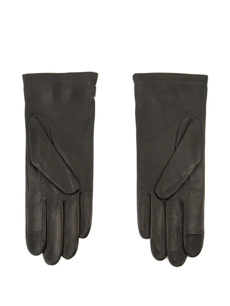 heart-buckle leather gloves
