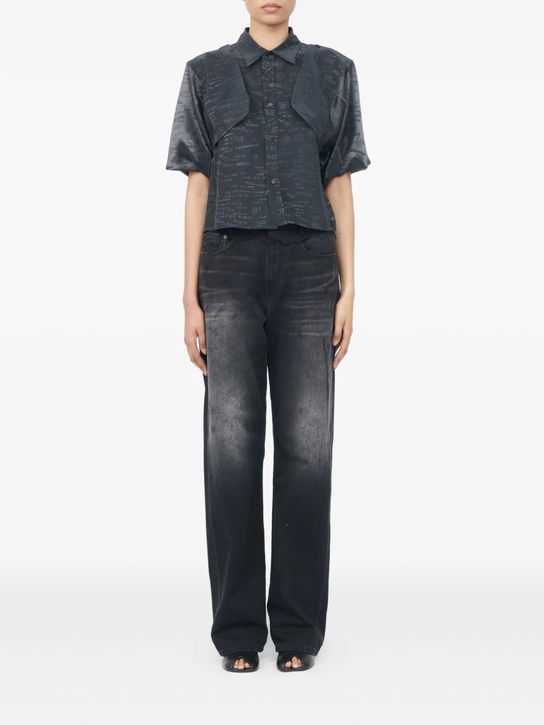 overlay short-sleeve shirt