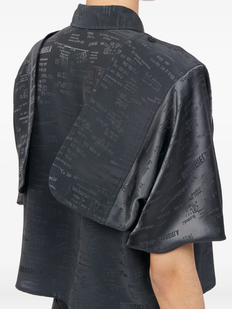 overlay short-sleeve shirt