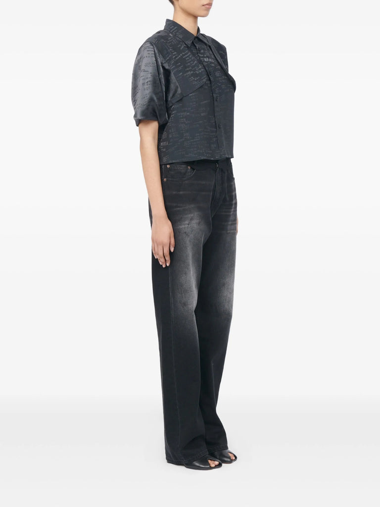 overlay short-sleeve shirt