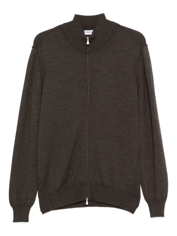 zip-up cardigan