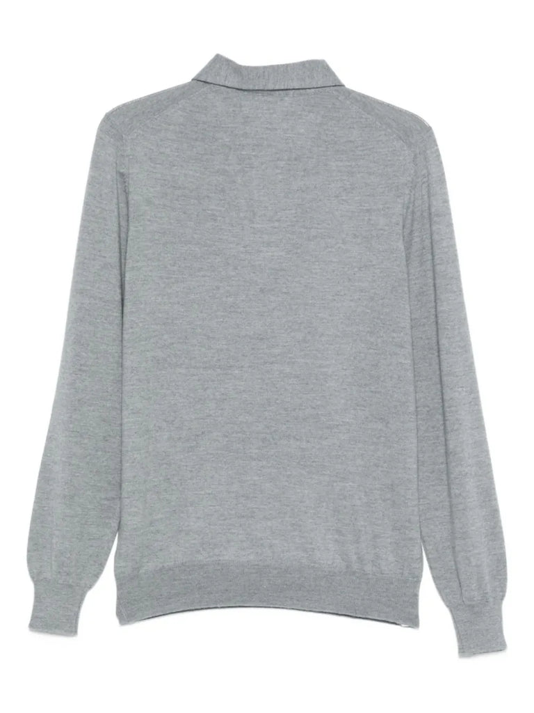 buttoned long-sleeve polo shirt