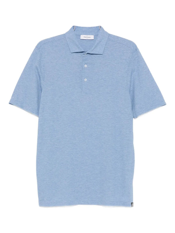 mélange-effect polo shirt