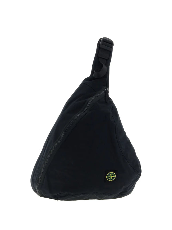 crumpled one-shoulder backpack