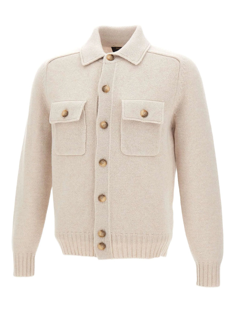 buttoned-up patch-pocket jacket