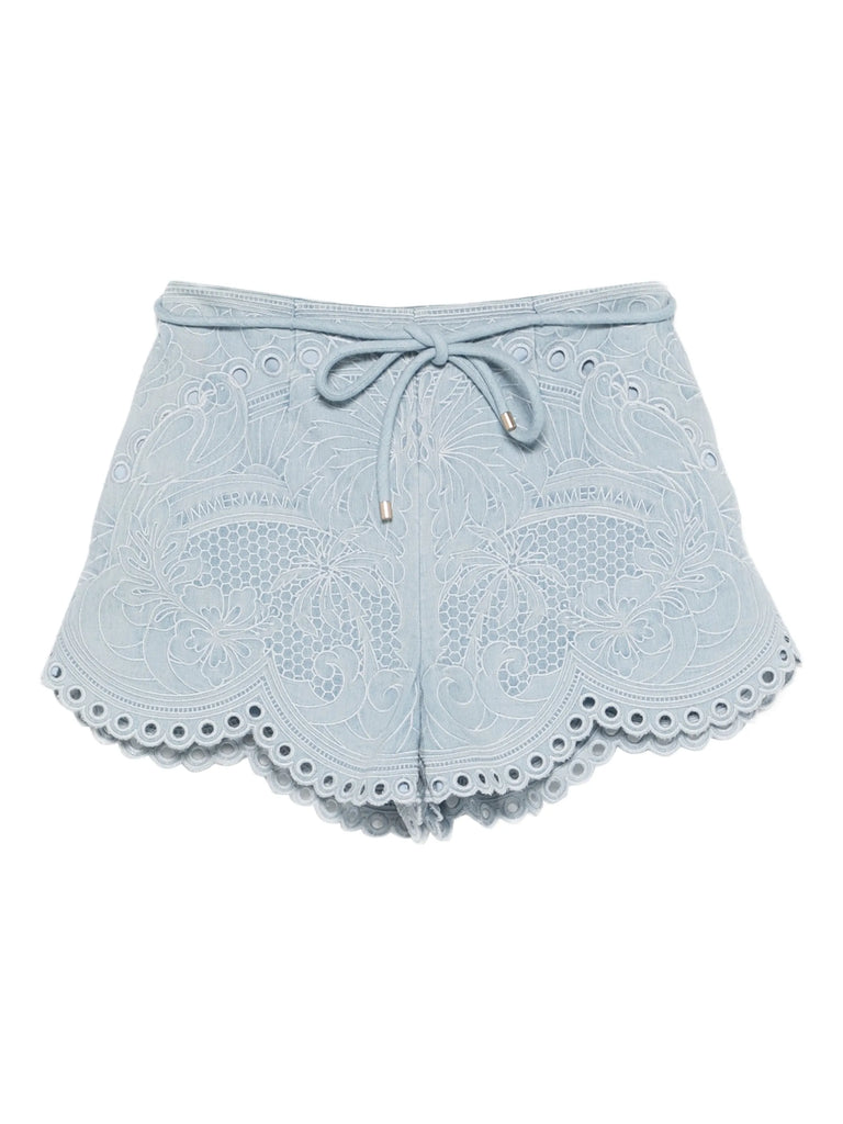 Daylight eyelet drawstring shorts