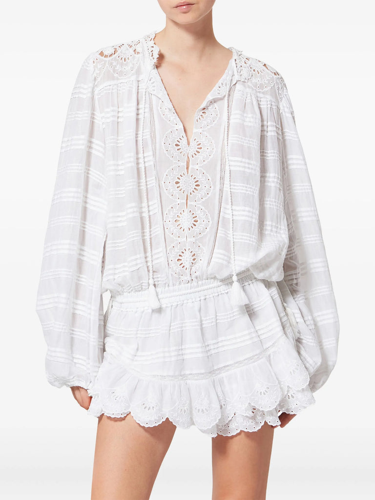 Preya eyelet ruffled dress