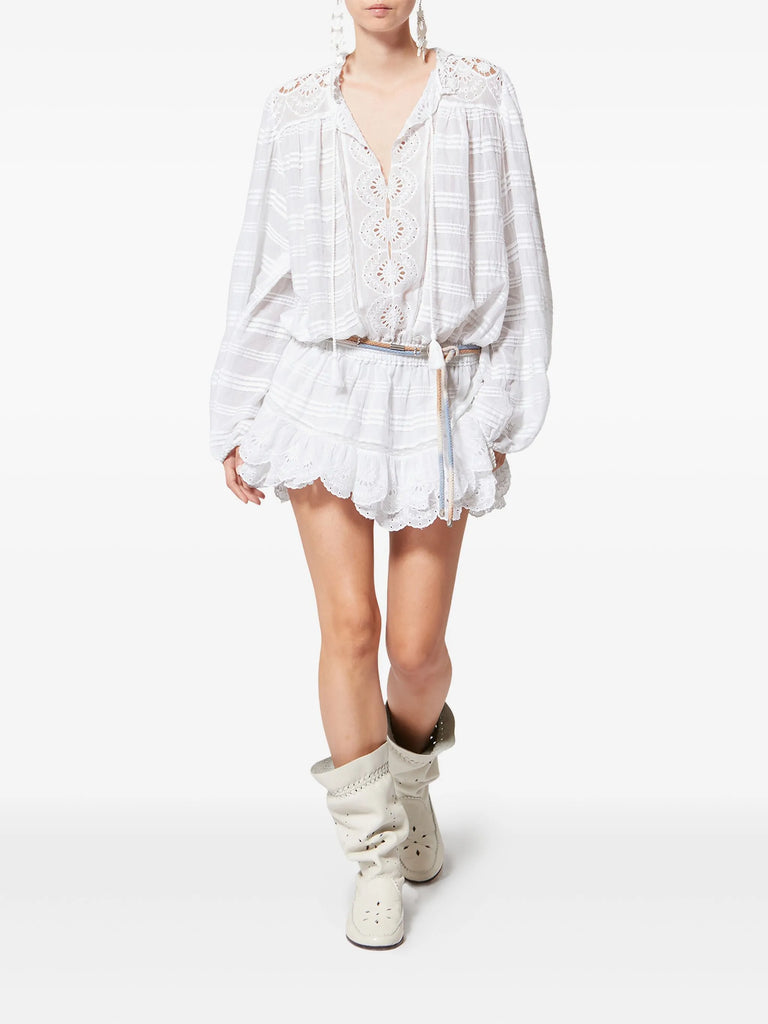Preya eyelet ruffled dress