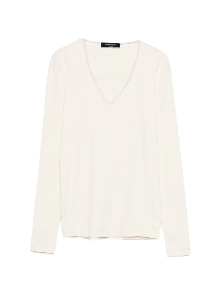 V-neck jersey