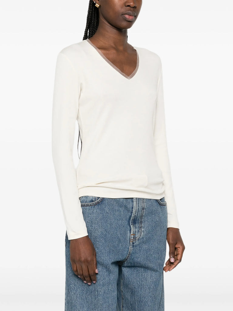 V-neck jersey
