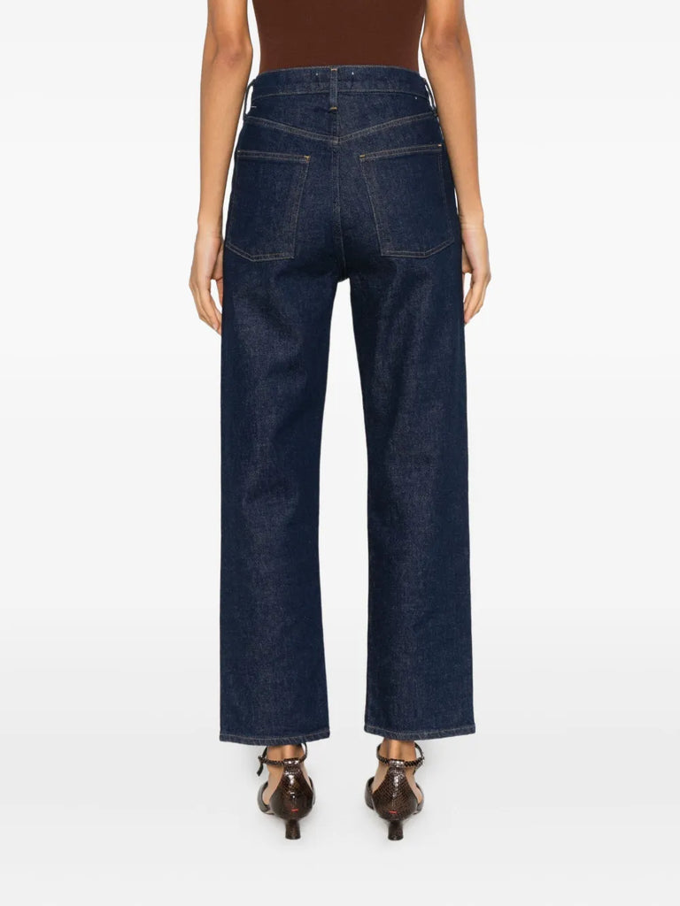 high rise straight jeans