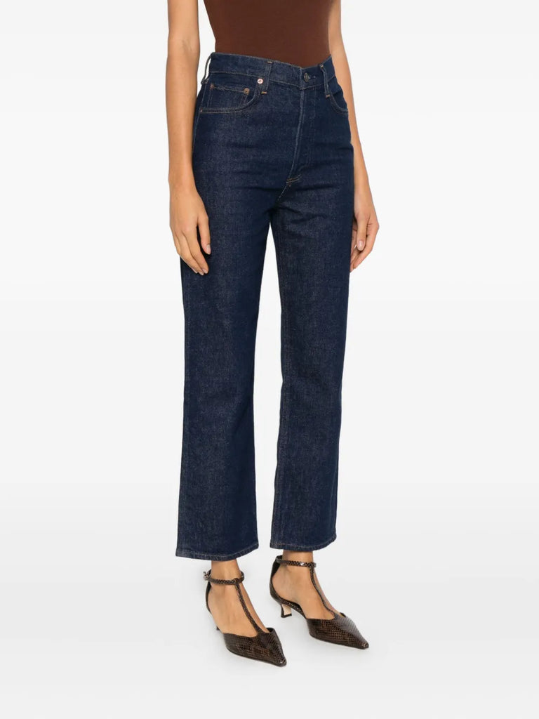 high rise straight jeans