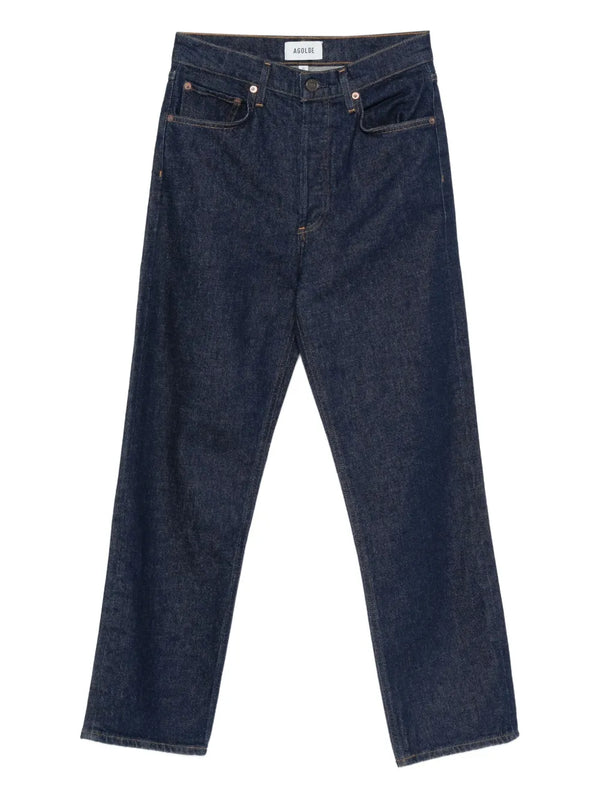 high rise straight jeans