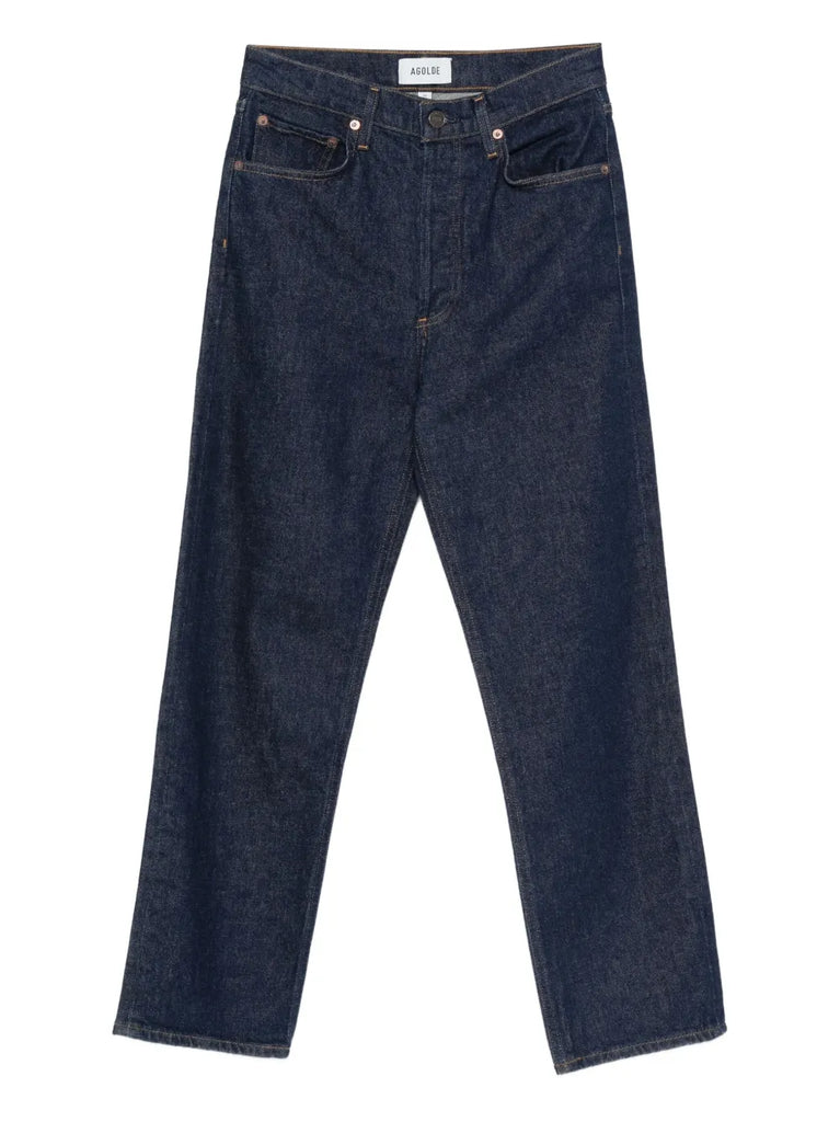 high rise straight jeans