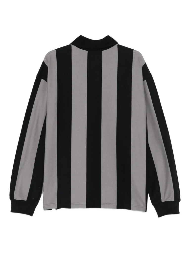 vertical-stripe polo shirt