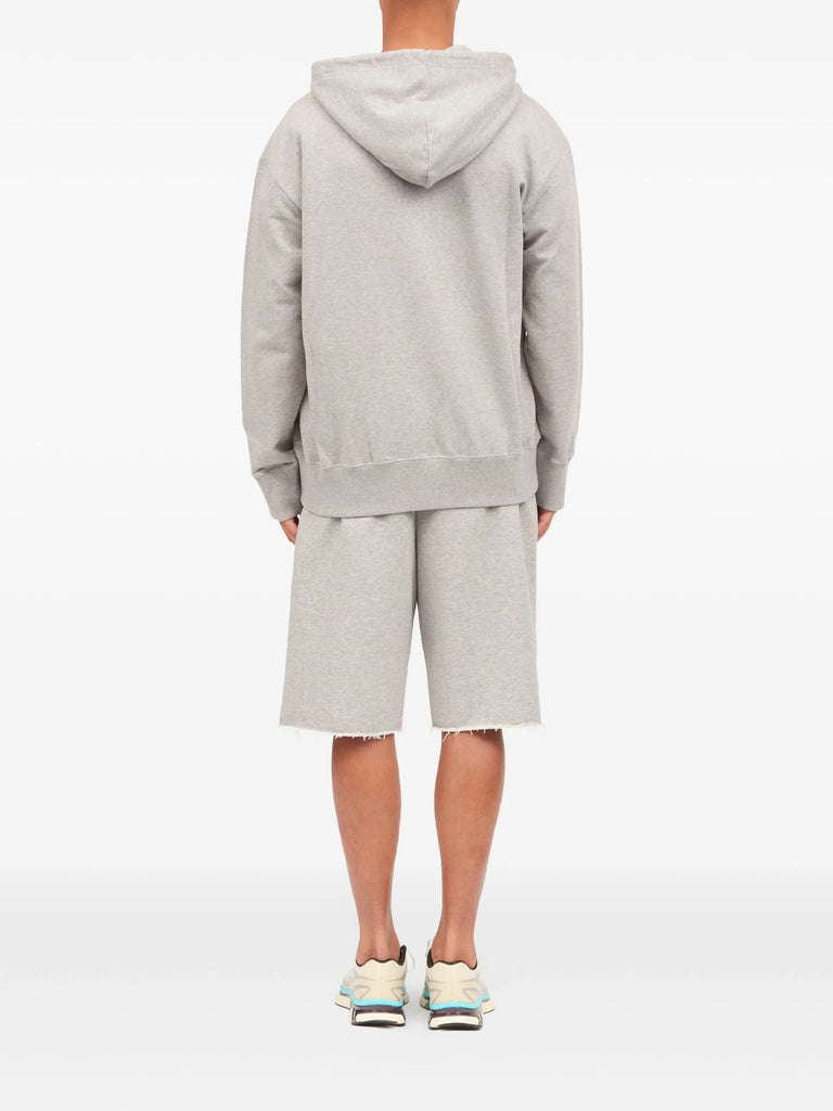 zip-up logo-appliqué hoodie