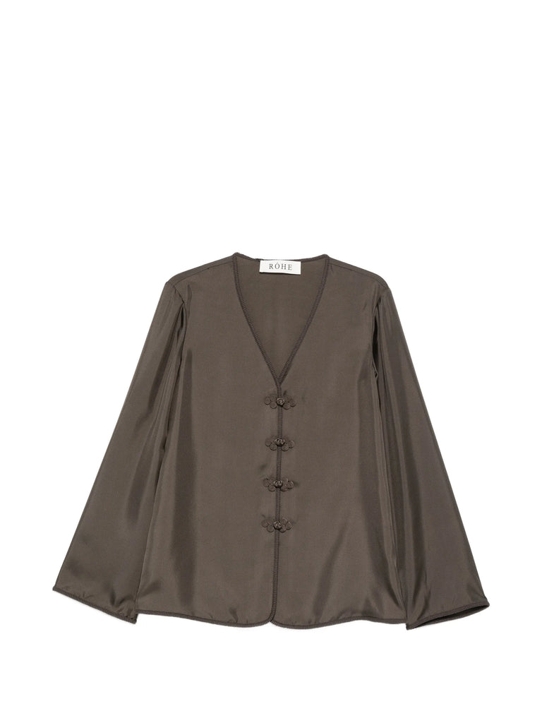 pankou-closure silk blouse