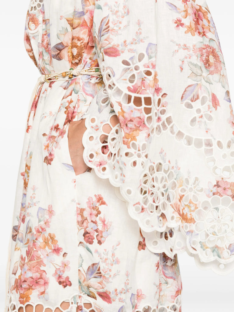 Awaken embroidered yoke midi dress