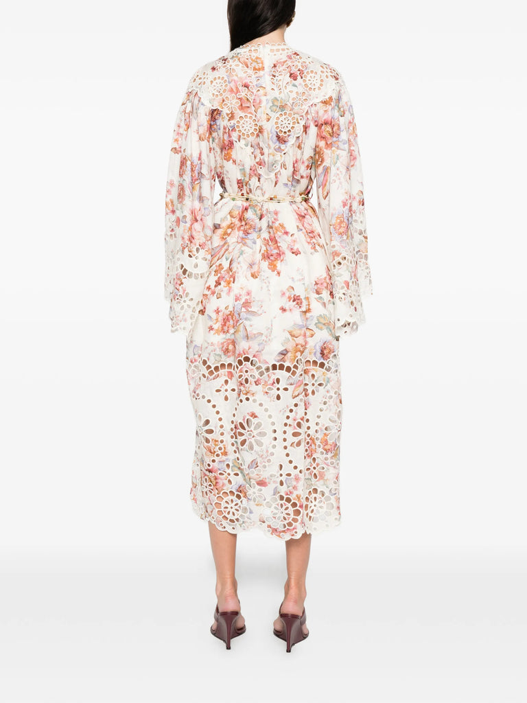 Awaken embroidered yoke midi dress