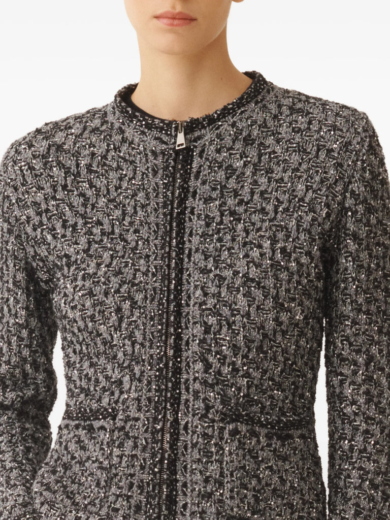 sequin-effect tweed jacket