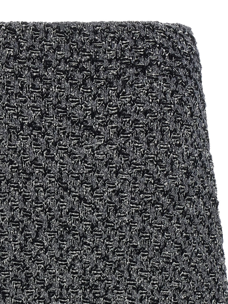 elastic-waistband midi skirt