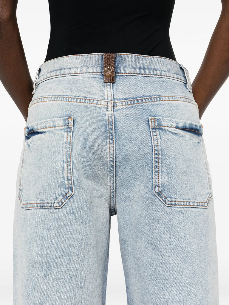 straight denim trousers