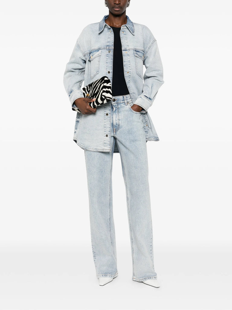 straight denim trousers