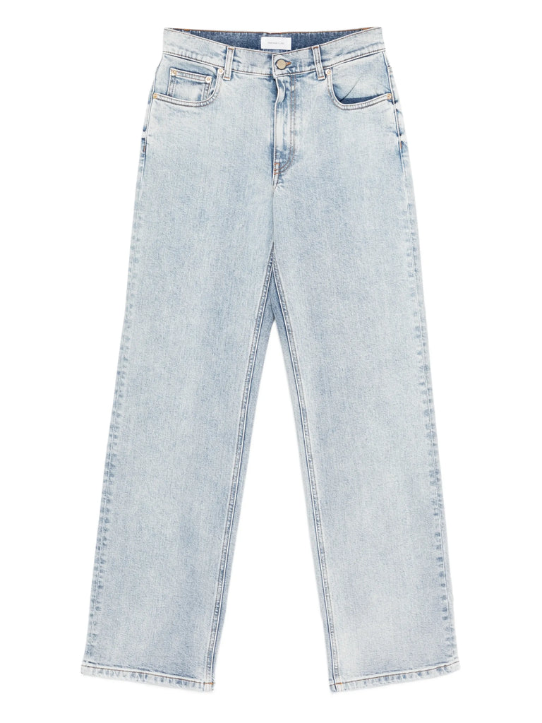 straight denim trousers