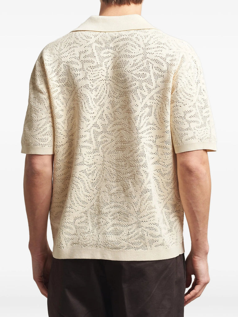 Openwork collared shirt