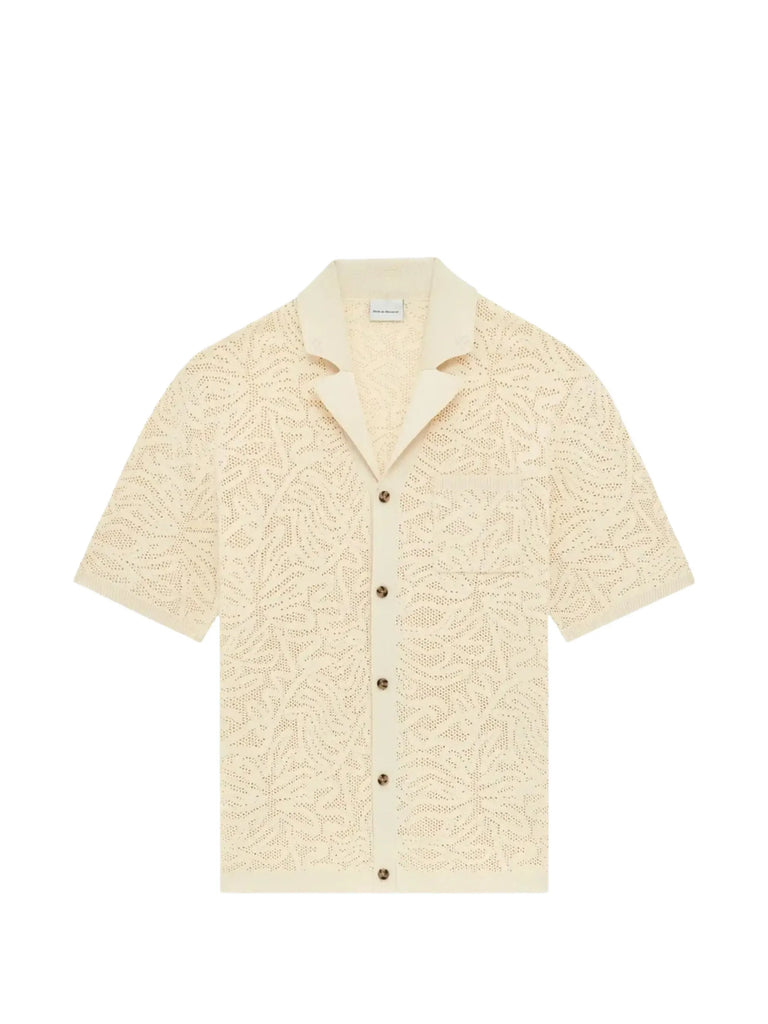 Openwork collared shirt