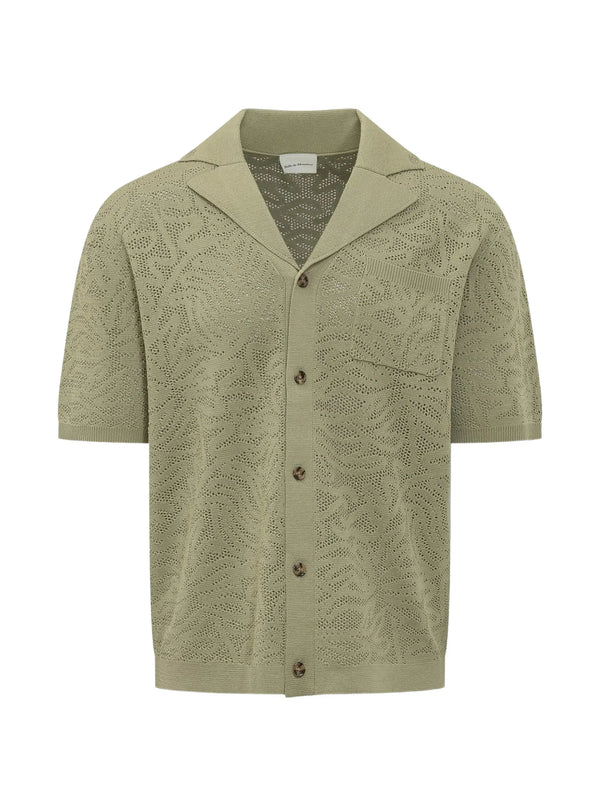 Openwork collared shirt