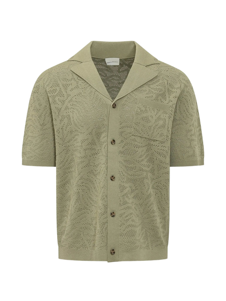 Openwork collared shirt