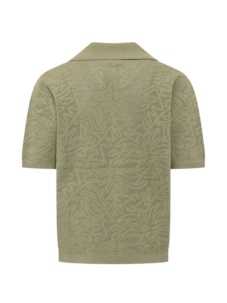 Openwork collared shirt