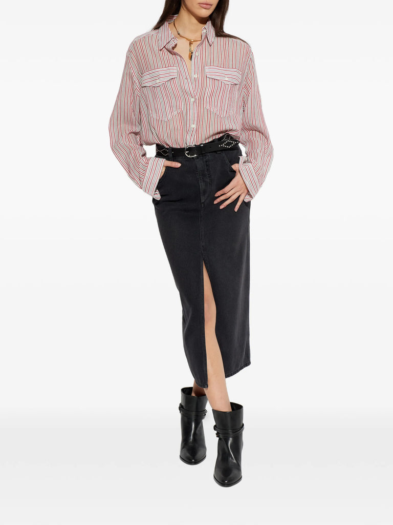 striped pocket shirt