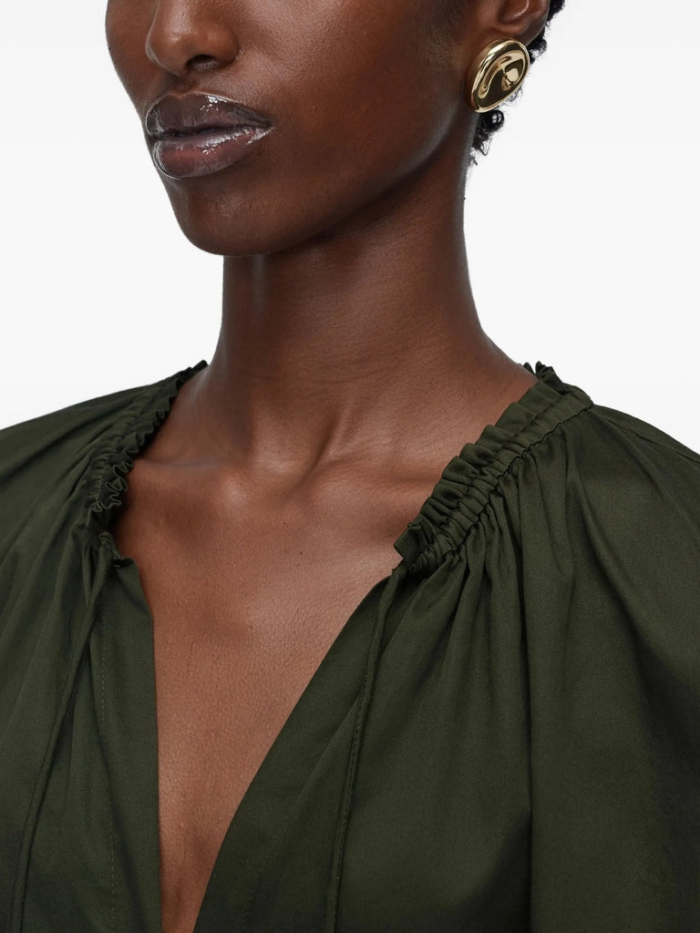 Nador ruffled V-neck top